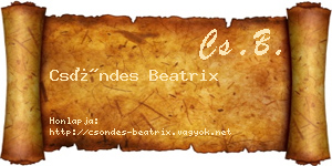 Csöndes Beatrix névjegykártya