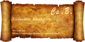 Csöndes Beatrix névjegykártya