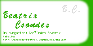 beatrix csondes business card